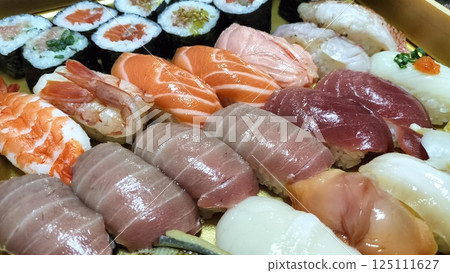 Assorted delicious sushi 125111627