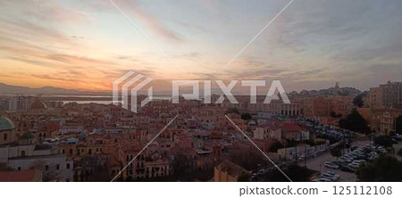 Italian cityscape and sunset 125112108