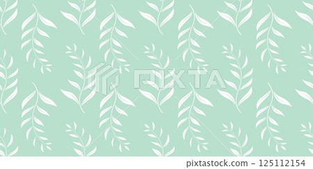 White silhouette of foliage branches on light green background White silhouette of foliage branches on light green background 125112154