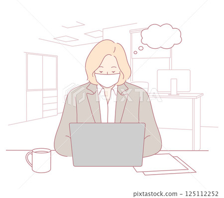 A Professional Working Remotely from Home with a Laptop and a Cup of Coffee in Hand 125112252