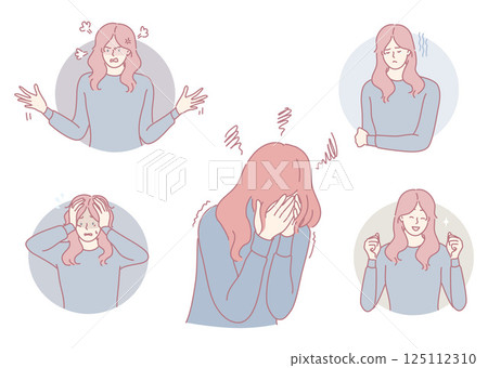 The Emotionally Expressive Depiction of a Woman Illustrated in a Unique Artistic Style 125112310
