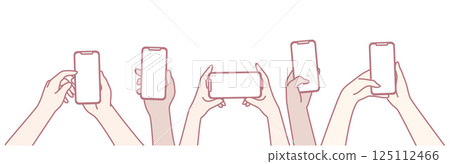 Hands Holding Smartphones for Engaging in Digital Interaction and Connectivity with Others Hands Holding Smartphones for Engaging in Digital Interaction and Connectivity with Others 125112466