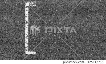 Start or finish line on car race, Start and finish line racing, Grid start race track, Top view textured and background grid start on the asphalt road race track abstract. 125112745