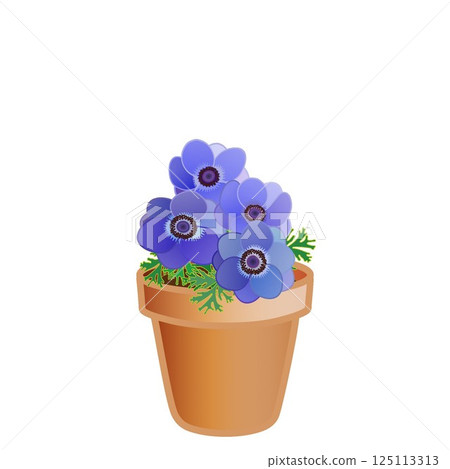 銀蓮花花盆插圖 125113313