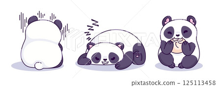 Kawaii cute panda baby character Kawaii cute panda baby character 125113458