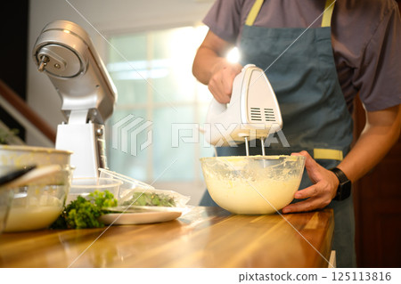 Process of making butter at home. Process of making butter at home. 125113816