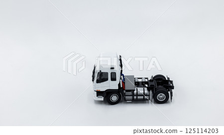 Semi truck on white background, Diesel semi truck, Business logistic transportation cargo freight, White semi trailer truck diesel. Semi truck on white background, Diesel semi truck, Business logistic transportation cargo freight, White semi trailer truck diesel. 125114203