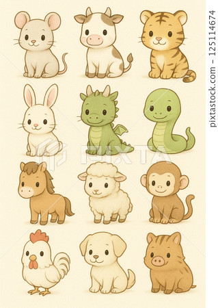 Cute zodiac illustration 125114674