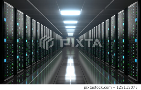 3D server room/ data center - storage, hosting...-插圖素材 [125115073 ...