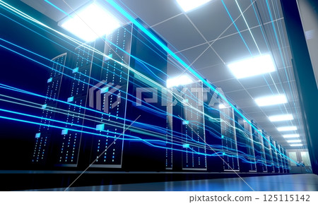 3D server room/ data center - storage, hosting, fast Internet concept 3D server room/ data center - storage, hosting, fast Internet concept 125115142