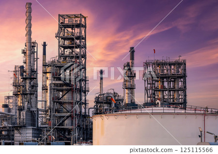 Oil and gas refinery industrial factory plant at oil and gas refinery zone, Business oil and gas industrial plant, Oil and gas refinery petrochemical plant industrial. 125115566