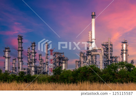 Industrial oil and gas refinery industrial factory plant at oil and gas refinery zone, Business oil and gas industrial plant, Oil and gas refinery petrochemical plant industrial. 125115587