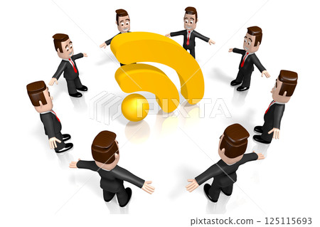 Cartoon businessmen and wifi symbol - 3D illustration Cartoon businessmen and wifi symbol - 3D illustration 125115693