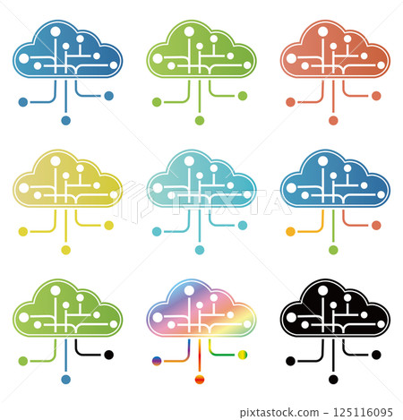 Cloud network icon set 125116095
