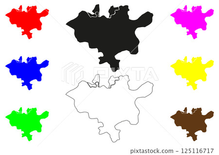 Anantnag city (Republic of India, Jammu and Kashmir union territory) map vector illustration, scribble sketch Islamabad map 125116717