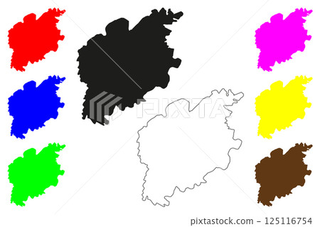 Bahraich city (Republic of India, State of Uttar Pradesh) map vector illustration, scribble sketch Bahraich map 125116754