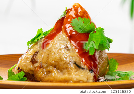 Zongzi, Taiwan, Dragon Boat Festival, glutinous rice, sauce Zongzi, Taiwan, Dragon Boat Festival, glutinous rice, sauce 125116820