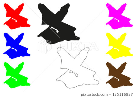 Bhind city (Republic of India, State of Madhya Pradesh) map vector illustration, scribble sketch Bhind map 125116857