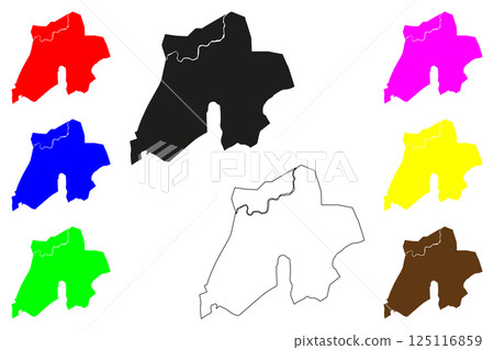 Bhiwandi city (Republic of India, State of Maharashtra) map vector illustration, scribble sketch Bhiwandi map Bhiwandi city (Republic of India, State of Maharashtra) map vector illustration, scribble sketch Bhiwandi map 125116859