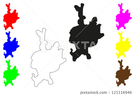 Bihar Sharif city (Republic of India, State of Bihar) map vector illustration, scribble sketch Biharsharif map 125116946