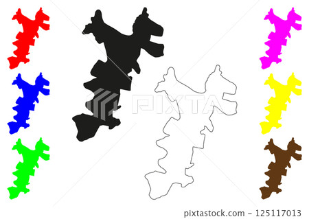 Darjeeling city (Republic of India, State of West Bengal) map vector illustration, scribble sketch Darjeeling map Darjeeling city (Republic of India, State of West Bengal) map vector illustration, scribble sketch Darjeeling map 125117013