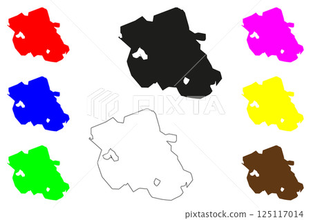 Davanagere city (Republic of India, State of Karnataka) map vector illustration, scribble sketch Davanagere map Davanagere city (Republic of India, State of Karnataka) map vector illustration, scribble sketch Davanagere map 125117014