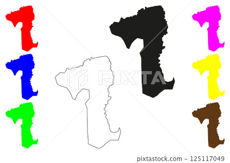 Dimapur city (Republic of India, State of Nagaland) map vector illustration, scribble sketch Dimapur map 125117049