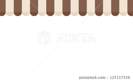 咖啡廳屋頂遮陽帳篷插畫_棕色 125117338