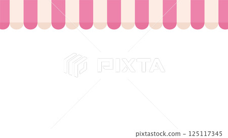 咖啡廳屋頂遮陽帳篷插畫_粉紅色 125117345