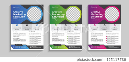 Corporate Business Flyer brochure, pamphlet cover design, layout Template design. Abstract business flyer, Magazine, Poster, Business Presentation, Banner, Annual Report, Portfolio, vector template. 125117786