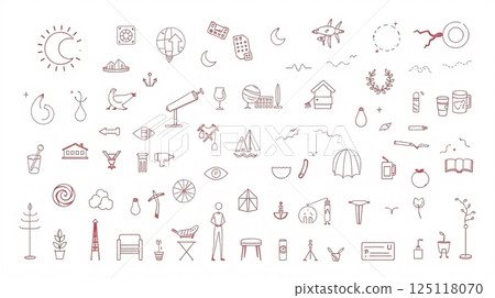 簡單的圖標集 125118070