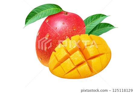 Mango illustration, realistic, fruit 125118129