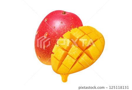 Mango illustration, realistic, fruit Mango illustration, realistic, fruit 125118131