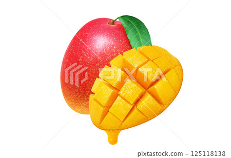 Mango illustration, realistic, fruit 125118138