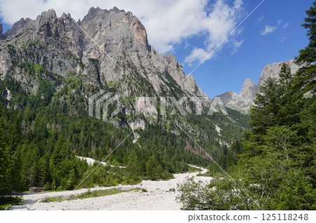 Majestic Mountain Landscape with Lush Greenery 125118248