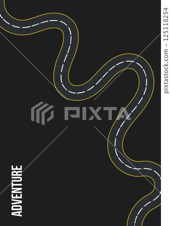 Road trip flyer background template with Highway marking lines, Car travel adventure promo poster for transportation advertising 125118254