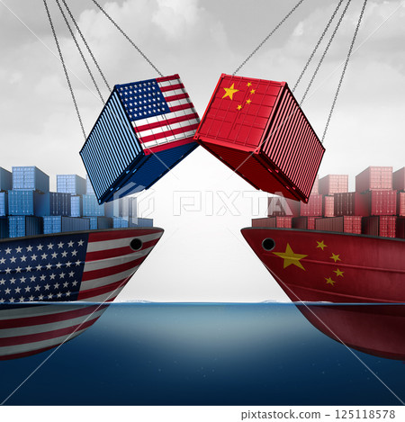 Trade War China And United States - Stock Illustration [125118578] - PIXTA