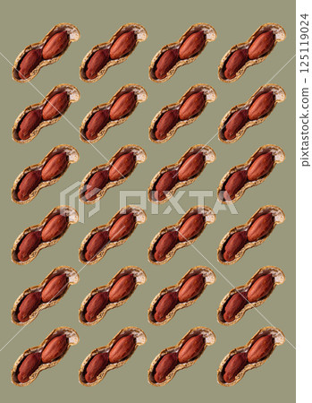 Peanuts with shell isolated on color background Peanuts with shell isolated on color background 125119024