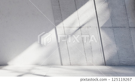 empty interior room shadow wall space background mock up architecture sunlight. empty home modern window light floor design apartment white house indoor. blank minimal concept backdrop bright clean. 125119267
