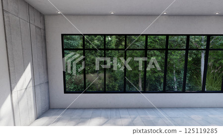 empty interior room shadow wall space background mock up architecture sunlight. empty home modern window light floor design apartment white house indoor. blank minimal concept backdrop bright clean. 125119285