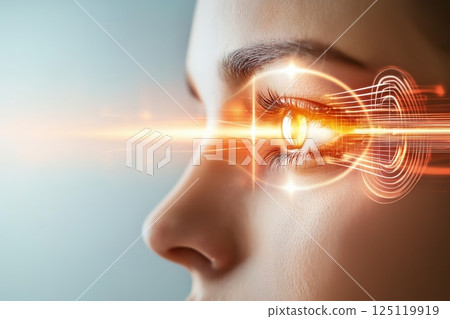 Human eye and light waves, visual information 125119919