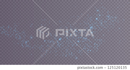 Sparkling and Shimmering Blue Particles on a Beautiful Transparent Background Surface 125120135