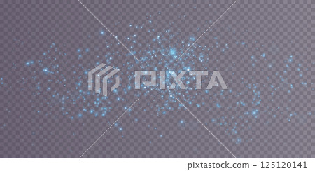 Beautiful Sparkling Blue Particles on a Transparent Background for Artistic Uses and Decor 125120141