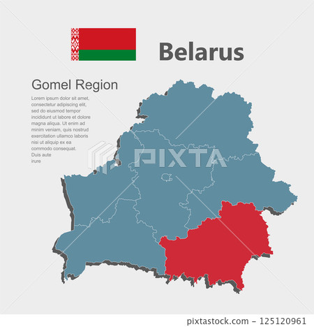 Vector map Belarus - Gomel Region 125120961