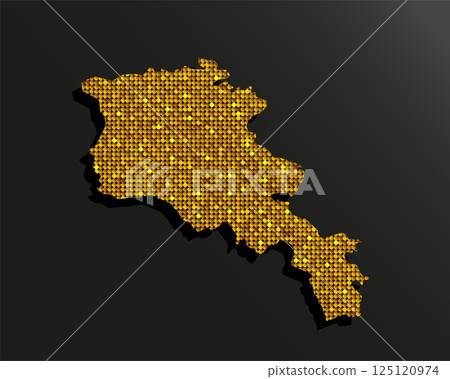 Map Armenia from gold sequin, glitter, sparkle 125120974