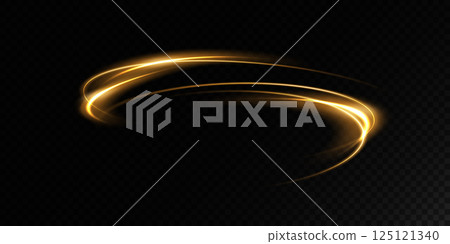 An Elegant Golden Light Swirl Artfully Displayed on a Dark and Mysterious Background An Elegant Golden Light Swirl Artfully Displayed on a Dark and Mysterious Background 125121340