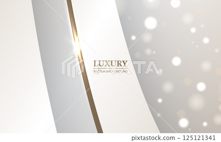 Luxury abstract background with gold line and glowing glitter effect. Luxury abstract background with gold line and glowing glitter effect. 125121341