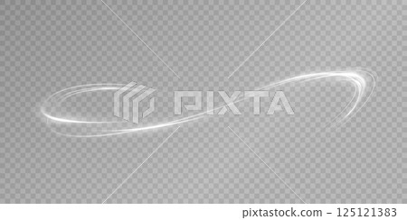 An Elegant Light Curved Line Set Against a Transparent Background, Exuding Grace and Charm 125121383