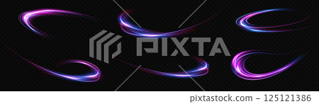 Abstract Light Trails on a Dark Background for Engaging Dynamic Visual Experiences 125121386