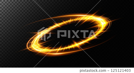 The stunning Golden Swirl Energy Effect on a transparent background is captivating 125121403